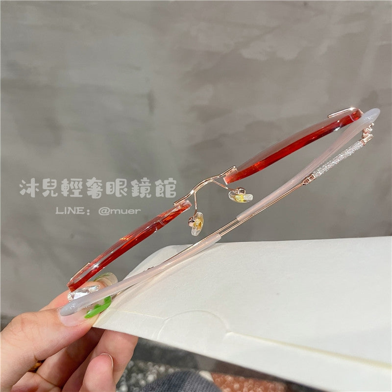 腮紅粉變色無框眼鏡