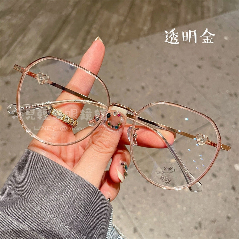 復古風愛心鏡腿眼鏡